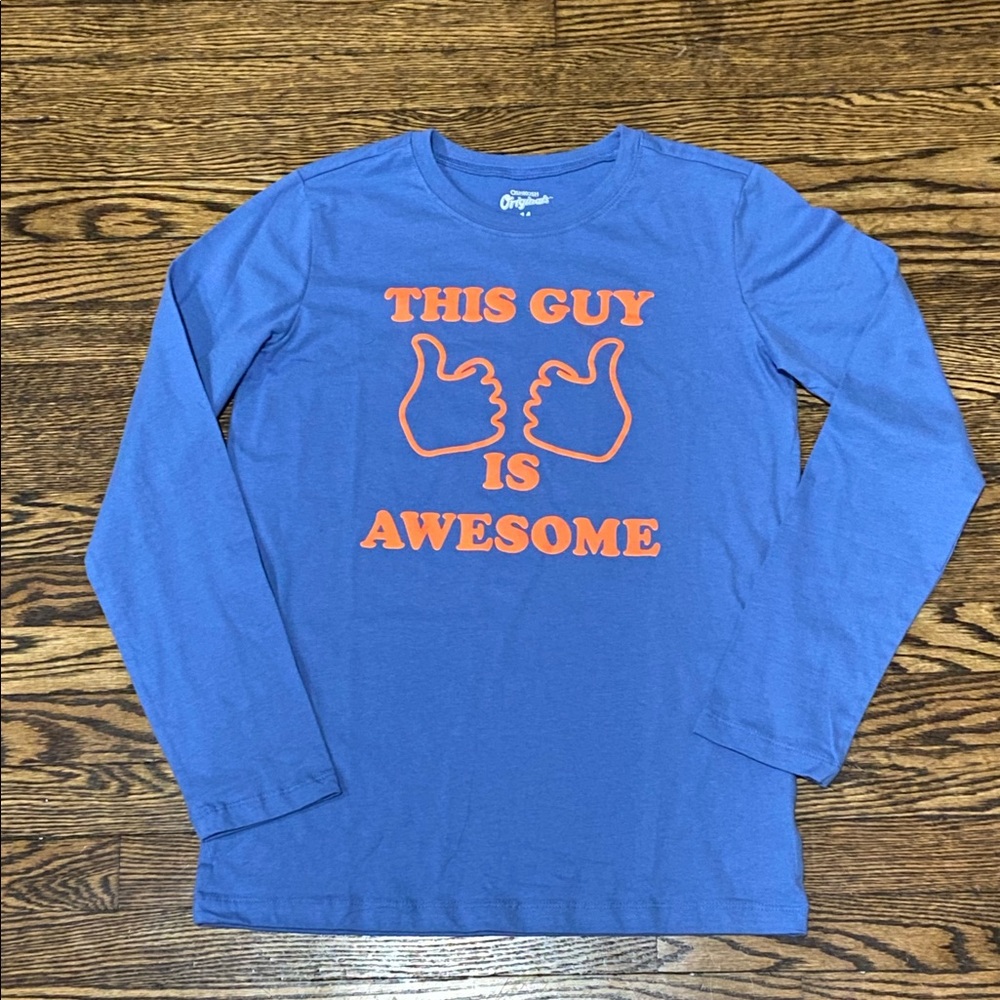 New OshKosh Boys Long Sleeve Graphic Tee, Sz 14